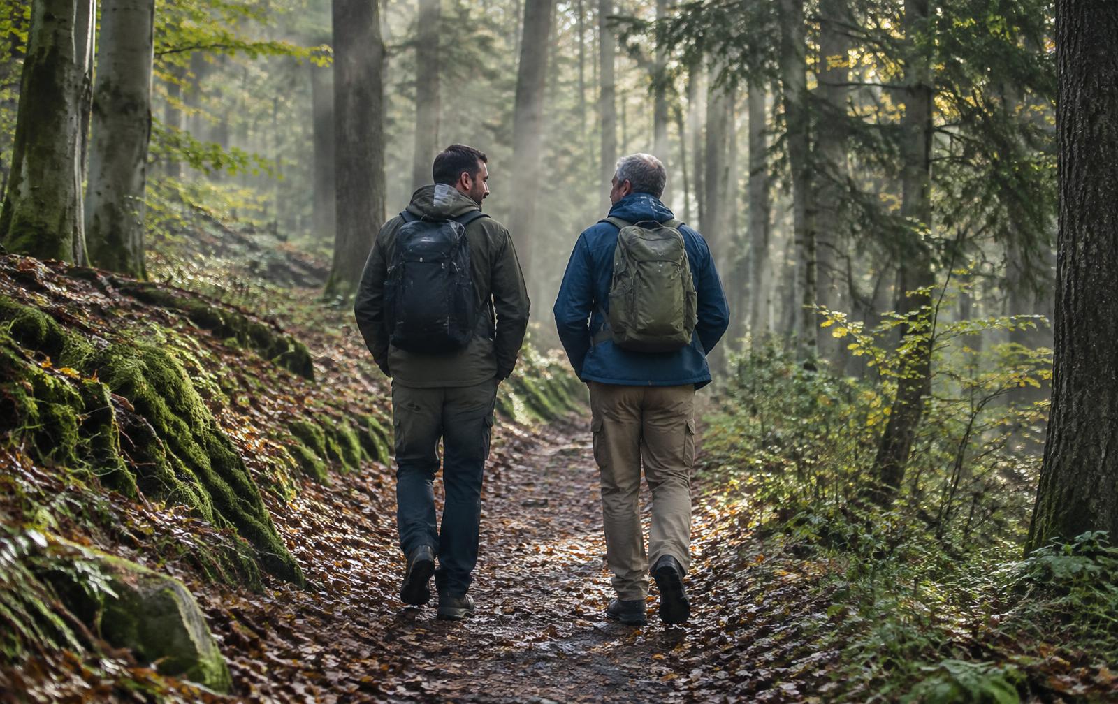 Twee mensen in gesprek in het groen